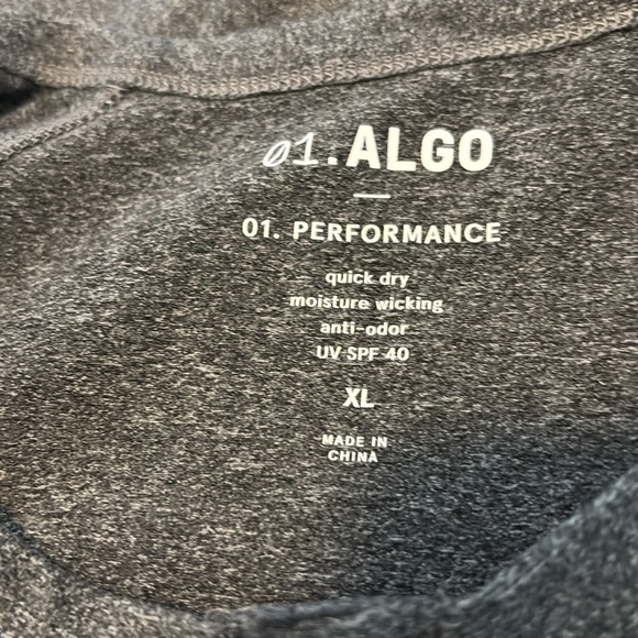 01. Algo men’s gray performance short sleeve henley shirt size XL - Picture 6 of 7